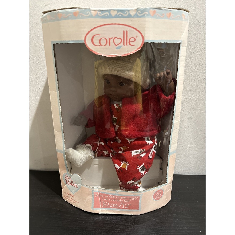 Corolle 12" Les Bebes African American Baby Tendre Reindeer Made In France READ*